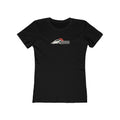 Redcastaway™ black 100% cotton tee with minimalist wave and sun graphic. Slim fit, crew neck, short sleeves.