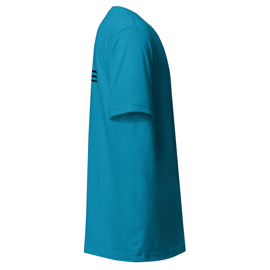 Redcastaway Horizon Wave unisex t-shirt in bright blue, made from 100% combed and ring-spun cotton.