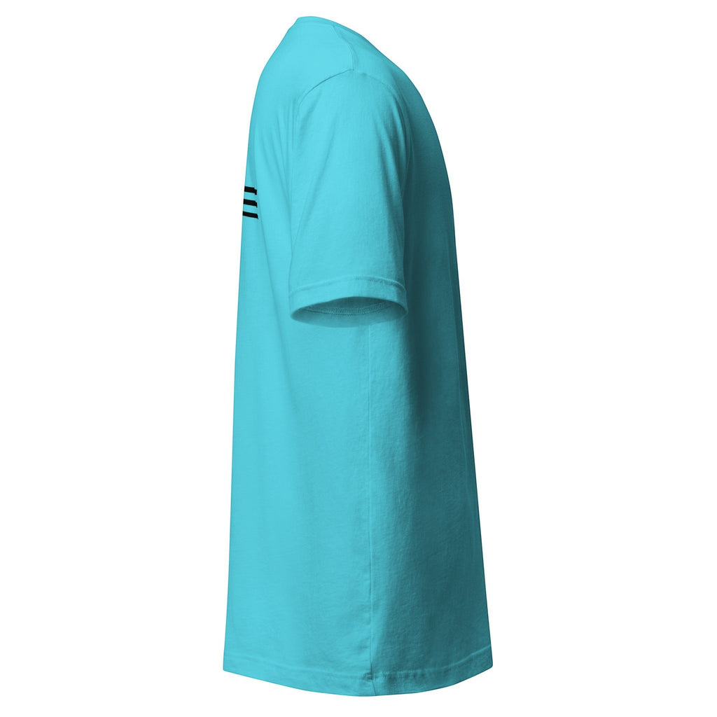 Redcastaway Horizon Wave unisex t-shirt in bright blue, made from 100% combed and ring-spun cotton.