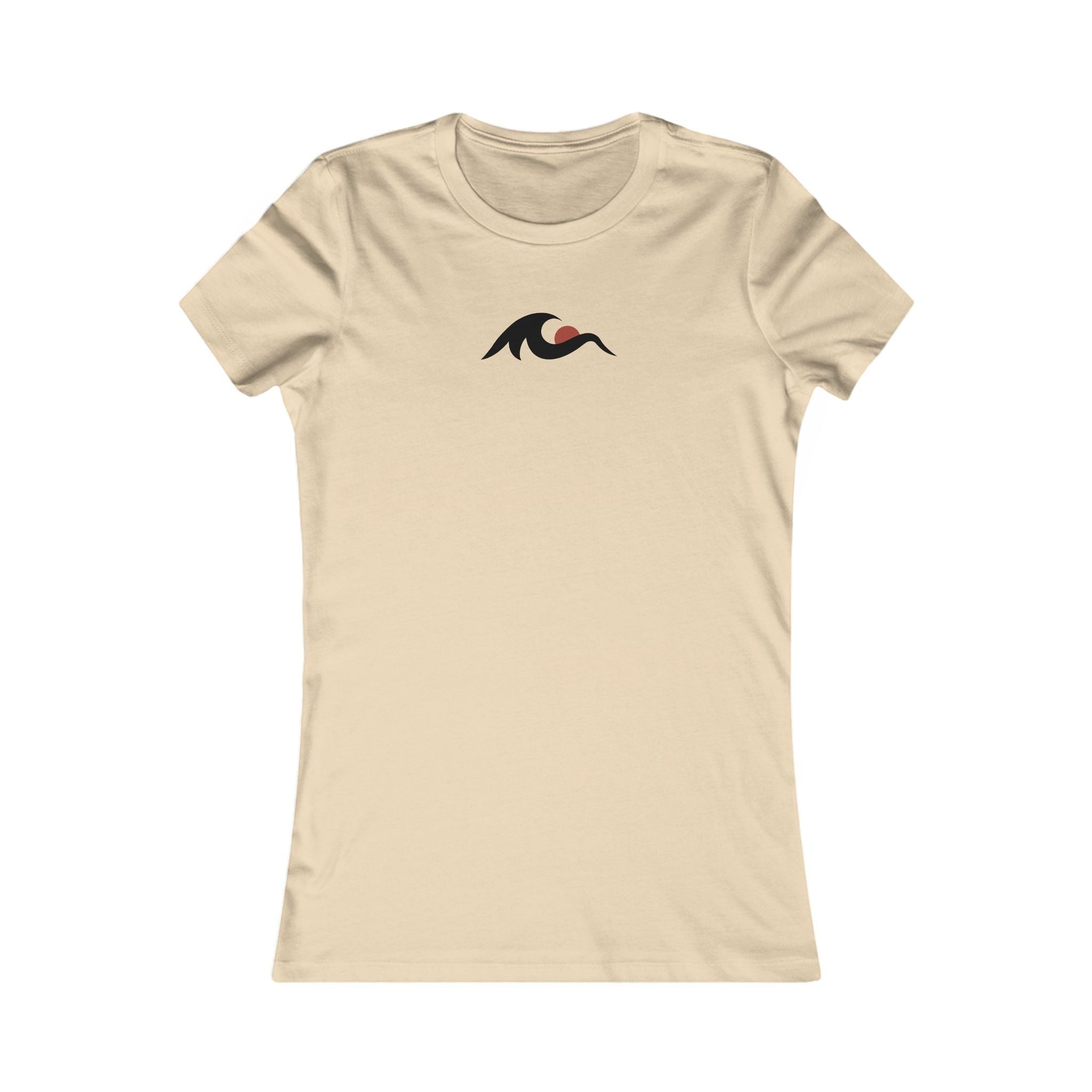 Redcastaway Women's cream 100% cotton short-sleeve tee with a small wave and sun logo on the chest.