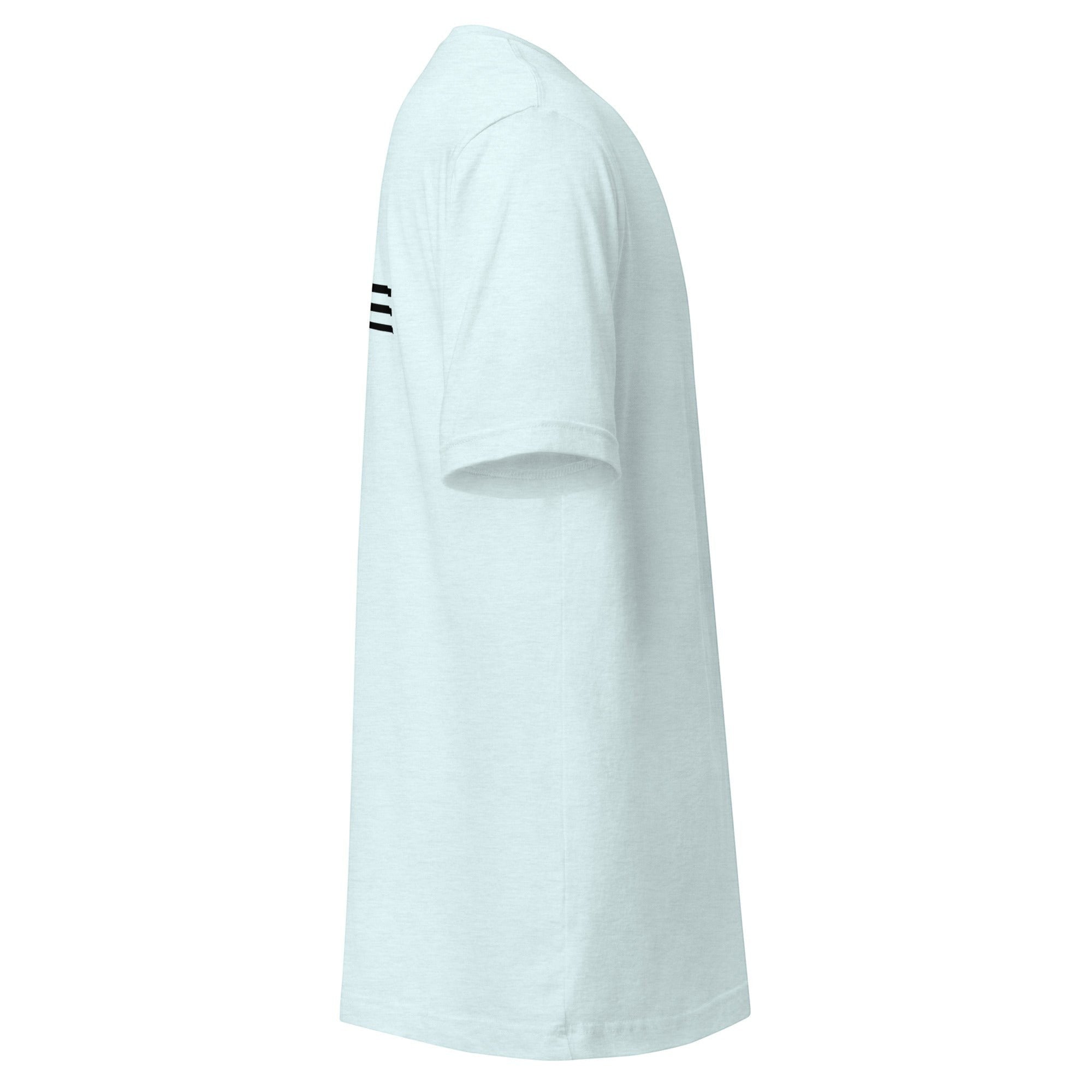 Redcastaway Horizon Wave unisex t-shirt in light blue, made from 100% combed and ring-spun cotton with a subtle wave graphic.