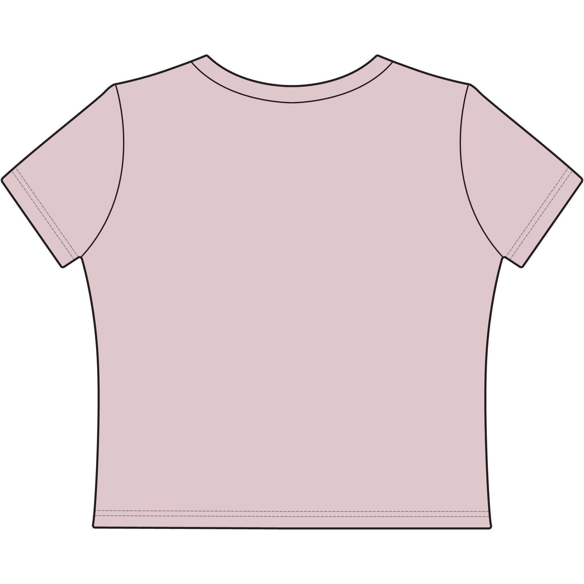 Redcastaway Women's light pink cropped baby tee with crew neck and short sleeves, made of 60% cotton and 40% polyester.