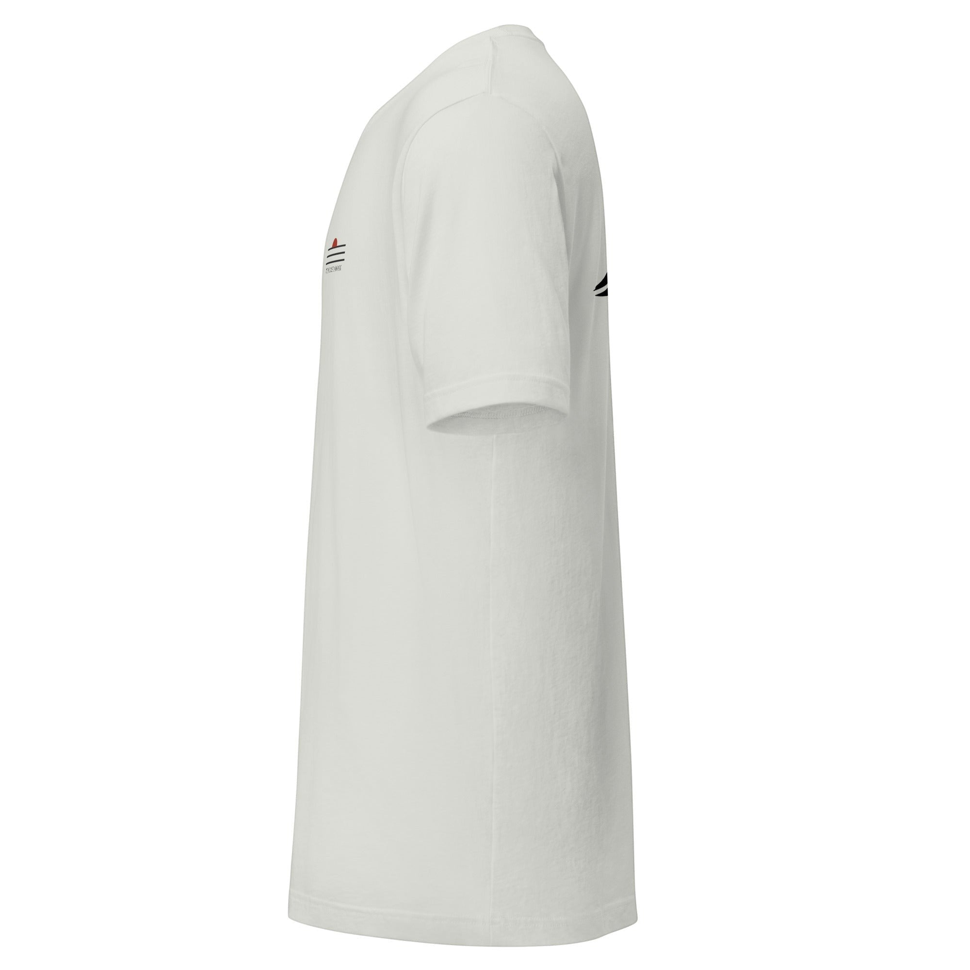 Redcastaway Horizon Wave unisex t-shirt in white, made from 100% combed and ring-spun cotton.