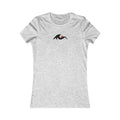 Redcastaway Women's light grey cotton t-shirt with a small black wave and red sun logo on the chest.